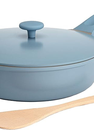 Goodful All-in-One Pan, Multilayer Nonstick, High-Performance Cast Construction, Multipurpose Design Replaces Multiple Pots and Pans, Dishwasher Safe Cookware, 11-Inch, 4.4-Quart Capacity, Blue Mist
