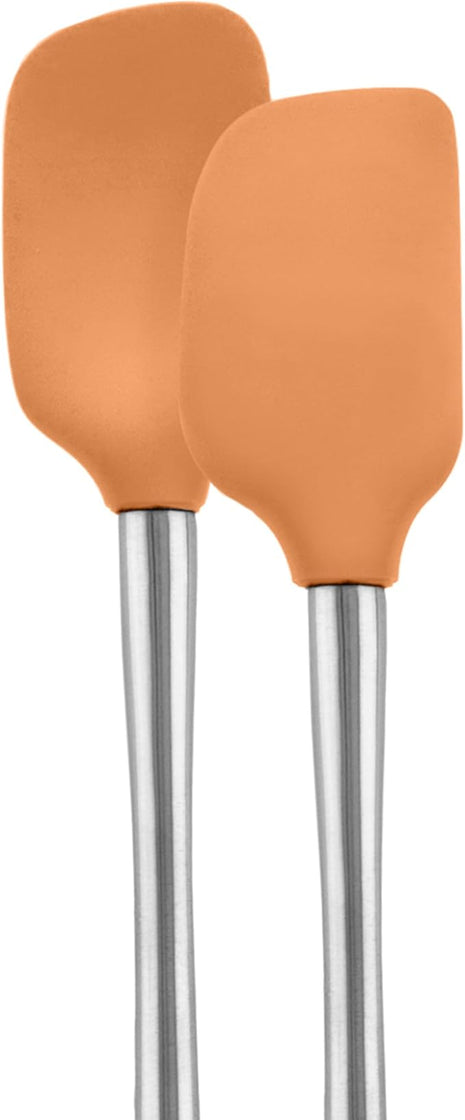 Tovolo Flex-Core Stainless Steel Handled Mini Spatula & Spoonula Set, Heat-Resistant & BPA-Free Silicone, Dishwasher-Safe