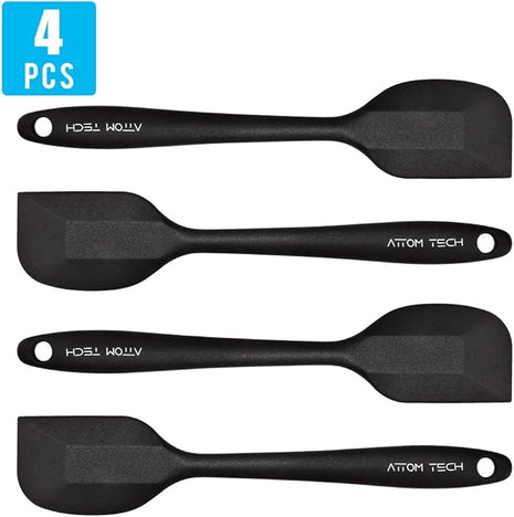 8 Inch Silicone Spatula Set, Food Grade High Temperature and Heat Resistant Spatulas, Dish-wash Safe, Rubber Kitchen Spatulas, Non-stick(Set of 4)