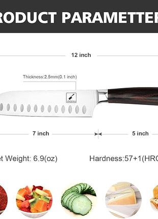 imarku Chef Knife 7 Inch Kitchen Knife Ultra Sharp Santoku Knife - 7Cr17Mov Japanese Chefs Knife, Kitchen Gadgets 2025, Apartment Essentials, Birthday Gifts for Him Her, Best Gifts for Women Men