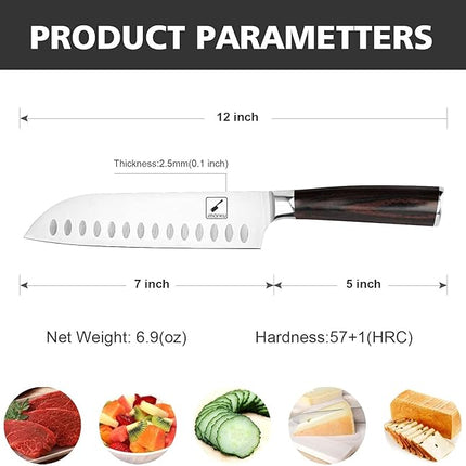 imarku Chef Knife 7 Inch Kitchen Knife Ultra Sharp Santoku Knife - 7Cr17Mov Japanese Chefs Knife, Kitchen Gadgets 2025, Apartment Essentials, Birthday Gifts for Him Her, Best Gifts for Women Men