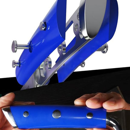 DALSTRONG Chef Knife - 8 inch Blade - Gladiator Series - Forged High Carbon German Steel - Razor Sharp Kitchen Knife - Professional Full Tang Knives - Blue Handle ABS - Sheath - NSF Certified