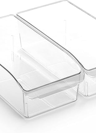BINO | Plastic Storage Bins, Small | THE CURVE COLLECTION | Multi-Use Organizer Bins | Storage Containers Kitchen, Pantry and Home Organization | Fridge Organizers | Pantry Organization