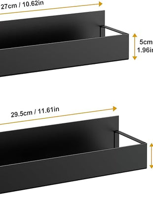 4 Pack Moveable Fridge Magnetic Spice Racks,Metal Black