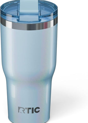 RTIC 30oz Essential Tumbler with Lid, Ceramic Lined, Insulated, Stainless Steel, Metal, Double Wall Vacuum-Insulation, Travel Cup for Iced Coffee, Tea, Hot and Cold Drink, RTIC Ice Glitter