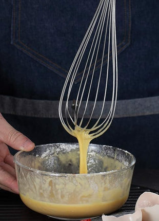 Berglander Rainbow Handle Whisk Pack of 3 Stainless Steel 8",10",12", Titianium Plating Colorful Handle Whisks for Cooking, Beater,Wire Whisk Set Kitchen Wisk (Rainbow Handle)