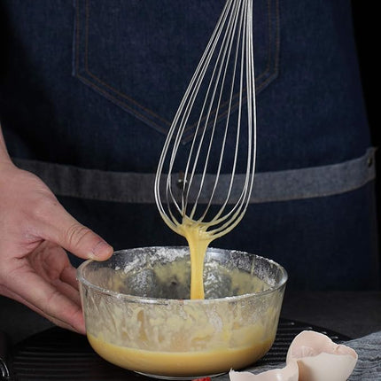 Berglander Rainbow Handle Whisk Pack of 3 Stainless Steel 8",10",12", Titianium Plating Colorful Handle Whisks for Cooking, Beater,Wire Whisk Set Kitchen Wisk (Rainbow Handle)