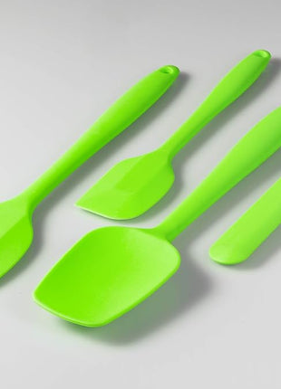 4 Piece Silicone Spatula Set, Flexible Heat Resistant Non-scratch Baking Cooking Rubber Spatulas with Stainless Steel Core, Green