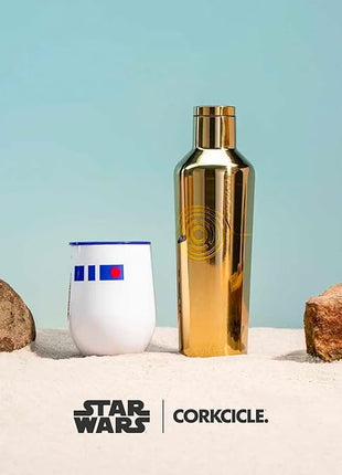 Corkcicle Classic Coffee Mug - Triple Insulated Stainless Steel for Travel - Shatter-Proof Lid - Keeps Drink Hot Over 3 Hours - Holiday Mug Gift - Great for Gifting Warmth - 16 oz - C-3PO