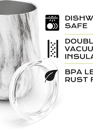 BALIBETOV 5 pcs large Yerba Mate Cup and Bombilla Kit, Includes one 12 oz Yerba Mate Gourd with Lid, Two Bombillas Mate Straw and one cleaning brush | Stainless steel | Double Walled