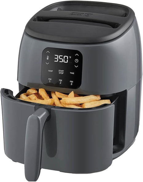 DASH Tasti-Crisp™ Electric Air Fryer Oven, 2.6 Qt., Grey – Compact Air Fryer for Healthier Food in Minutes, Ideal for Small Spaces - Auto Shut Off, Digital, 1000-Watt