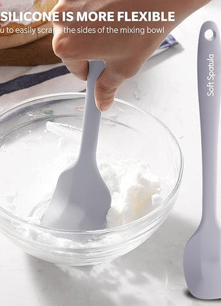 Wanbasion 5 Piece Premium Silicone Spatula Set Heat Resistant, Colorful Rubber Baking Spatula Set, Kitchen Spatula Set Dishwasher Safe for Nonstick Cookware Cooking Mixing Multicolor-6