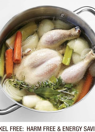 HOMICHEF Stock Pot 8 Quart with Lid Nickel Free Stainless Steel - Mirror Polished Stockpot 8 QT with Lid - HEALTHY COOKWARE Stockpots 8 Quart - Soup Pot for Induction Cooktop