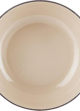 Lodge 7.5 Quart Enameled Cast Iron Dutch Oven with Lid – Dual Handles – Oven Safe up to 500° F or on Stovetop - Use to Marinate, Cook, Bake, Refrigerate and Serve – Sandalwood