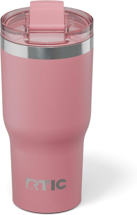 RTIC 20oz Essential Tumbler with Lid, Ceramic Lined, Insulated, Stainless Steel, Metal, Double Wall Vacuum-Insulation, Travel Cup for Iced Coffee, Tea, Hot and Cold Drink, Dusty Rose