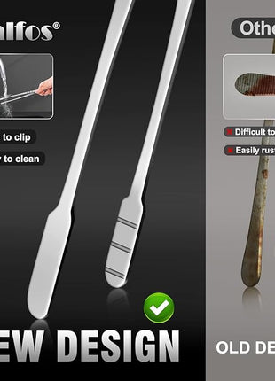 WALFOS Tweezer Tongs for Cooking, Kitchen Tweezers Stainless Steel Pasta Tweezers Tongs for Cooking, Roasting, Grabbing Small Objects, Dessert, BBQ, Spaghetti 3 Pcs (8+10+12-Inch)