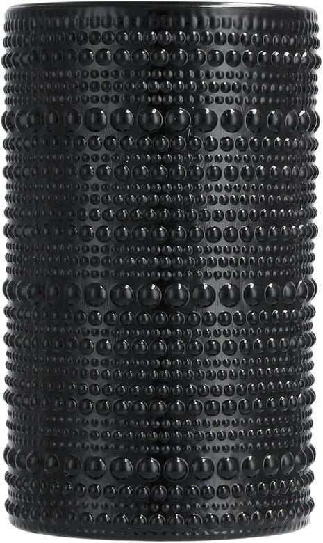 Fortessa Jupiter Beaded Hobnail Glass, 13 Ounce Iced Beverage (Set of 6), Obsidian Black