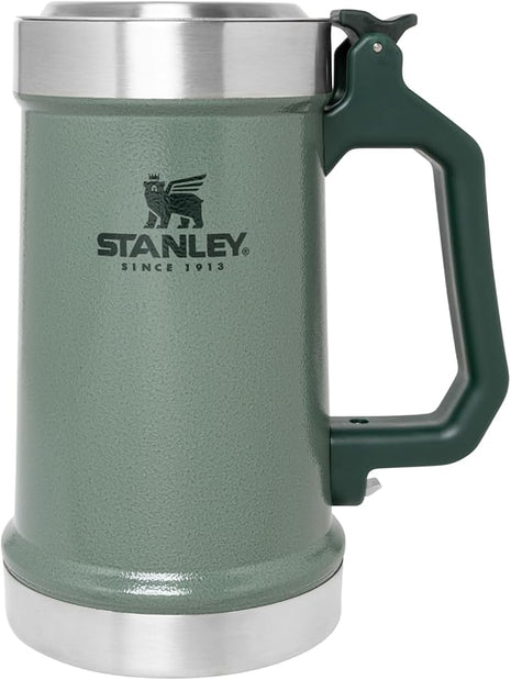 STANLEY Classic Bottle Opener Beer Stein 24 oz | Flip Up Lid and Heavy Duty Handle with Built In Bottle Opener | Insulated Stainless Steel Beer Mug | BPA-Free