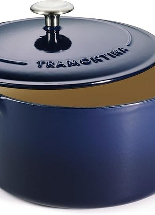 Tramontina Enameled Cast Iron Dutch Oven Pot with Lid, Round 6.5-quart, Blue