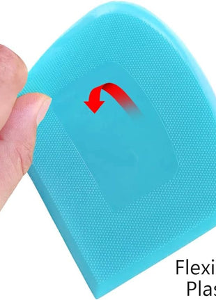 ALLTOP Bowl Spatula & Bench Scraper,Flexible Plastic Multipurpose Kitchen Pastry Cutter Tool,Food Scrappers for Bread Dough Baking Cake Fondant Icing,Set of 2 Pieces - White&Blue