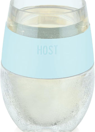 HOST Wine Freeze Cooling Cup, Plastic Double Wall Insulated Freezable Drink Chilling Tumbler with Freezing Gel Wine Glasses for Red and White Wine, Set of 1, 8.5 oz, Ice