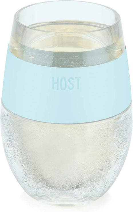 HOST Wine Freeze Cooling Cup, Plastic Double Wall Insulated Freezable Drink Chilling Tumbler with Freezing Gel Wine Glasses for Red and White Wine, Set of 1, 8.5 oz, Ice