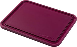KitchenAid Classic Plastic Cutting Board with Perimeter Trench and Non Slip Edges, Dishwasher Safe, 8 x 10 inch, Beetroot