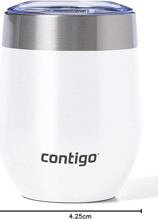 Contigo River North Stainless Steel Wine Tumbler with Spill-Proof Lid, Leak-Proof 12oz Reusable Wine Glass, Dishwasher Safe & Keeps Drinks Hot or Cold for Hours, Sunbeam Gold