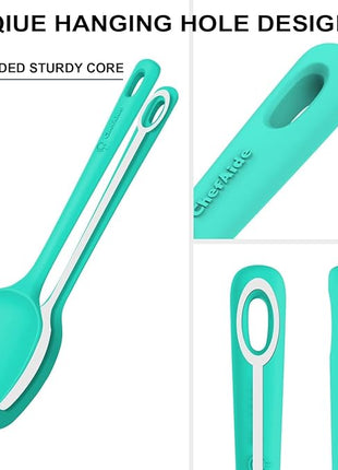 5 Pieces Silicone Spatula Set, Food Grade Rubber Spatula, Upgrade Strong Handle with Ergonomic Grip, Heat Resistant Up to 600°F for Nonstick Cookware, Cooking Colorful Series