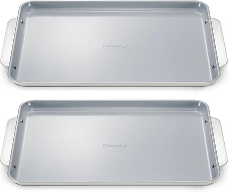 Caraway Non-Stick Ceramic Large Baking Sheet Sheet - Naturally Slick Ceramic Coating - Non-Toxic, PTFE & PFOA Free - Perfect for Baking, Roasting, and More - Large (18" x 13") - Gray