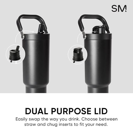 Simple Modern Tumbler Lid with Straw & Chug | Reusable Replacement ONLY Fits Simple Modern Stainless Steel Trek Pivot Water Bottle Jug | 30oz-128oz Compatible | Trek Pivot Collection | Winter White