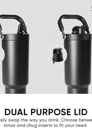 Simple Modern Tumbler Lid with Straw & Chug | Reusable Replacement ONLY Fits Simple Modern Stainless Steel Trek Pivot Water Bottle Jug | 30oz-128oz Compatible | Trek Pivot Collection | Almond Birch