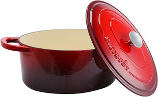 Crock-Pot Artisan Oval Enameled Cast Iron Dutch Oven, 7-Quart, Scarlet Red