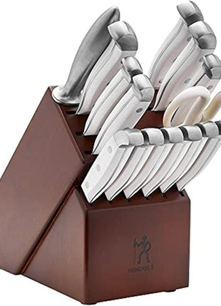 HENCKELS Statement Razor-Sharp 15-Piece White Handle Knife Set with Block, German Engineered Knife Informed by over 100 Years of Mastery