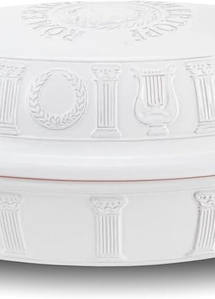 Romertopf Clay Roaster | 50 Years Anniversary Edition | Non-Stick Dutch Oven | Healthy Pot Cooking | Clay Baker | Versatile Cooking Vessel - 5.2 Quarts (5 Liters) for up to 8 people - White