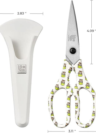 Linoroso Kitchen Scissors Heavy Duty Kitchen Shears with Magnetic Holder Made with Japanese Steel 4034, Multipurpose Ultra Sharp Cooking Scissors for Meat/Vegetables/BBQ/Herbs/Pizza (Graphic,Tiger)