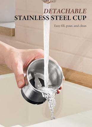 SHARDOR Adjustable Coffee Grinder Electric, Super Silent Electric Coffee Bean Grinder with Time-Memory Adjustment and Multi-Functional Stainless Steel Cup for Spices, Herbs, and Nuts Grinding, Gray