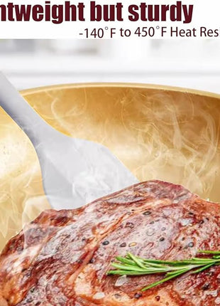 Silicone Spatula, 4-Pack Silicone Set,Heat Resistant for Non Stick,Food Grade Cookware with Stainless Steel for Mixing,Cooking,Baking,Flipping,Spreading,Lifting,Serving,BPA Free,Dishwasher Safe(Gray)