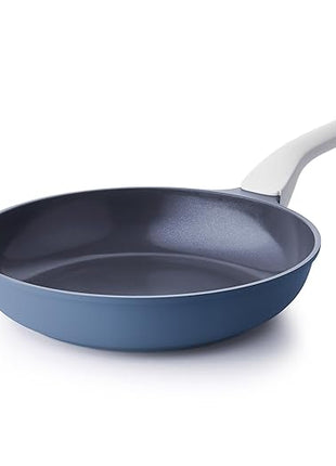PRICUSIS Nonstick Ceramic Frying Pan, 8/10/12 Inch Non Toxic Skillet, Egg & Omelet & Chef's Pan, Induction Compatible & Oven Safe, Dishwasher Safe,PTFE PFAS & PFOA Free (8 Inch, Blue Gray)
