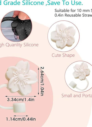 Silicone Straw Caps for 10mm Tumblers | Reusable Dust-Proof Straw Toppers Compatible with Stanley 30oz & 40oz Tumbler (white 3p)