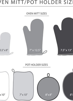 KitchenAid Beacon Two-Tone Non-Slip Pot Holder Set, Cool Grey/Frost Grey, 7"x10", 2 Piece