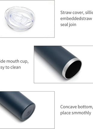 HASLE OUTFITTERS 20 oz Skinny Tumbler, Stainless Steel Insulated Slim Tumbler with Lid, Reusable Double Wall Travel Coffee Mug, Durable Powder Coated Travel Water Cup(Navy, 1)