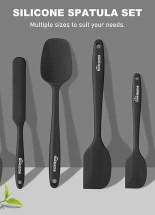 NileHome Silicone Spatula Set, 6 Pieces Food Grade Kitchen Utensils with Silicone Brush Heat Resistant BPA-free Rubber Spatula for Scraping, Baking, Cooking, Mixing