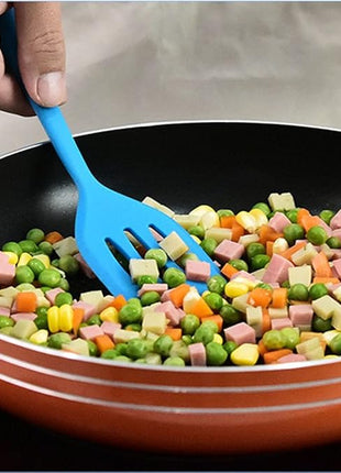 2Pack Small Silicone Turner High Heat Resistant Slotted Spatula for Fish, Eggs, Pancakes and More (8.2 IN, Light green)