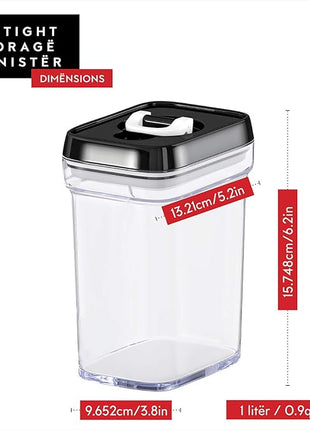 DWËLLZA KITCHEN Airtight Food Storage Containers with Lids – 6 Piece Set Air Tight Kitchen Storage Containers for Pantry Organization and Storage - Clear Plastic BPA-Free - Keeps Food Fresh & Dry