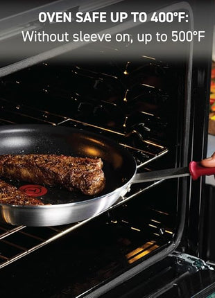 T-fal Professional VX3 Brushed Nonstick Fry Pan with Stainless Steel Handle 12 Inch, Oven Broiler Safe 400F, Cookware, Pots and Pans, Skillet, Restaurant & Business Grade, Certified NSF and CBA, Black