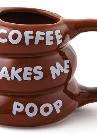 BigMouth Inc funny mugs - Coffee mug with funny sayings - Coffee makes me poop cups for women, men - Cool adult gifts - 14 ounces