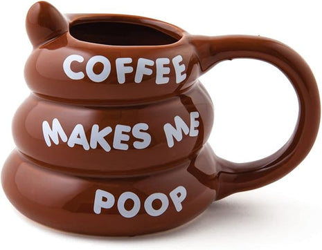 BigMouth Inc funny mugs - Coffee mug with funny sayings - Coffee makes me poop cups for women, men - Cool adult gifts - 14 ounces