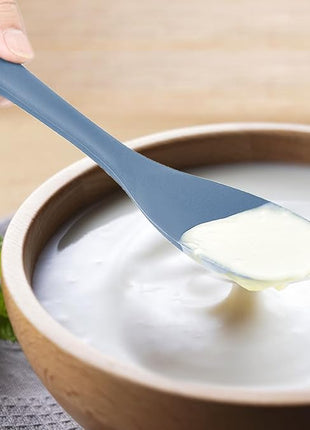 Upgrade Silicone Spatula Spoon Set,VOVOLY Heat Resistant Rubber Spoonula, Seamless Non-Stick Flexible Scrapers for Baking Mixing Tool,3 Pack,Starry Blue