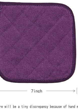 Cotton Pot Holders Cotton Made Machine Washable Heat Resistant Everyday Kitchen Basic Terry Pot Holder, Hot Pads, Trivet for Cooking and Baking Set of 4 (Eggplant)